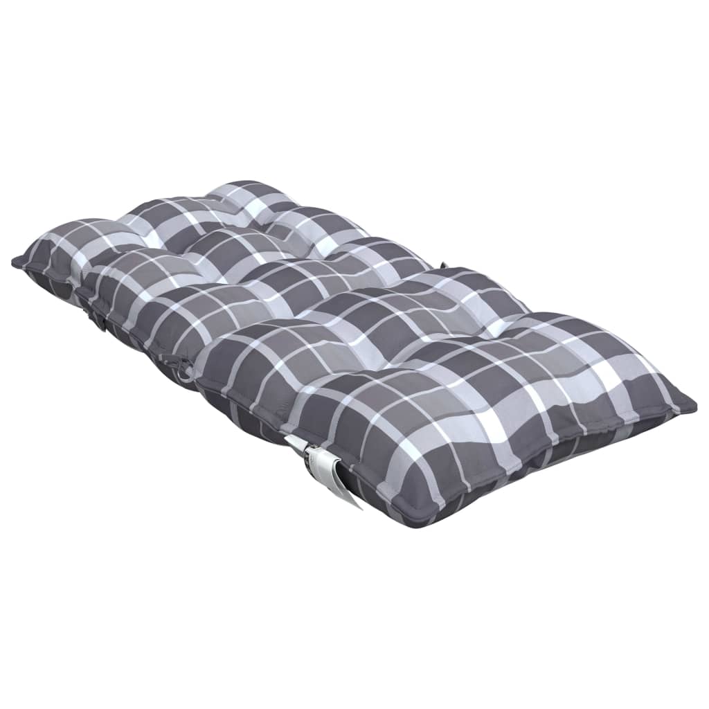 Cuscini Sedia Schienale Basso 6 pz Quadri Grigio Tessuto Oxford | homemem39