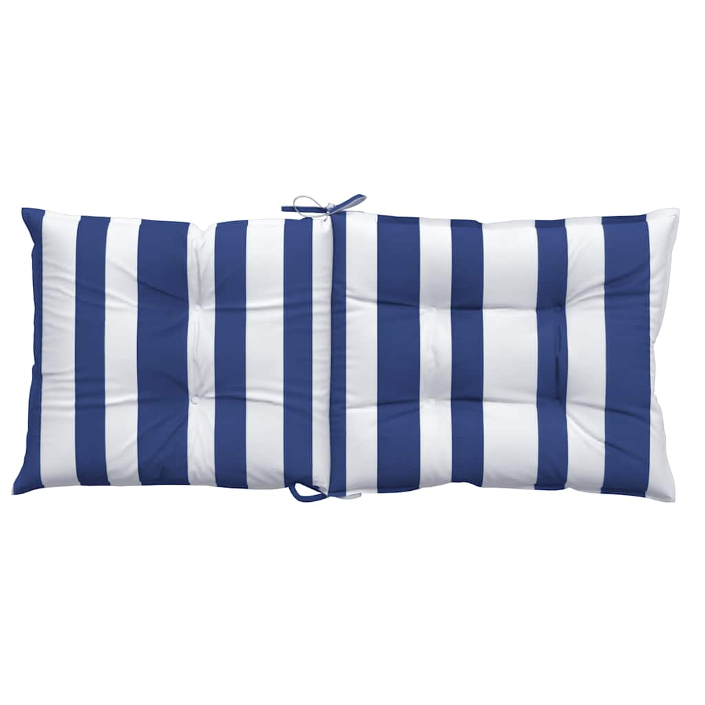 Cuscini Sedia Schienale Basso 2 pz a Righe Blu e Bianche Oxford | homemem39