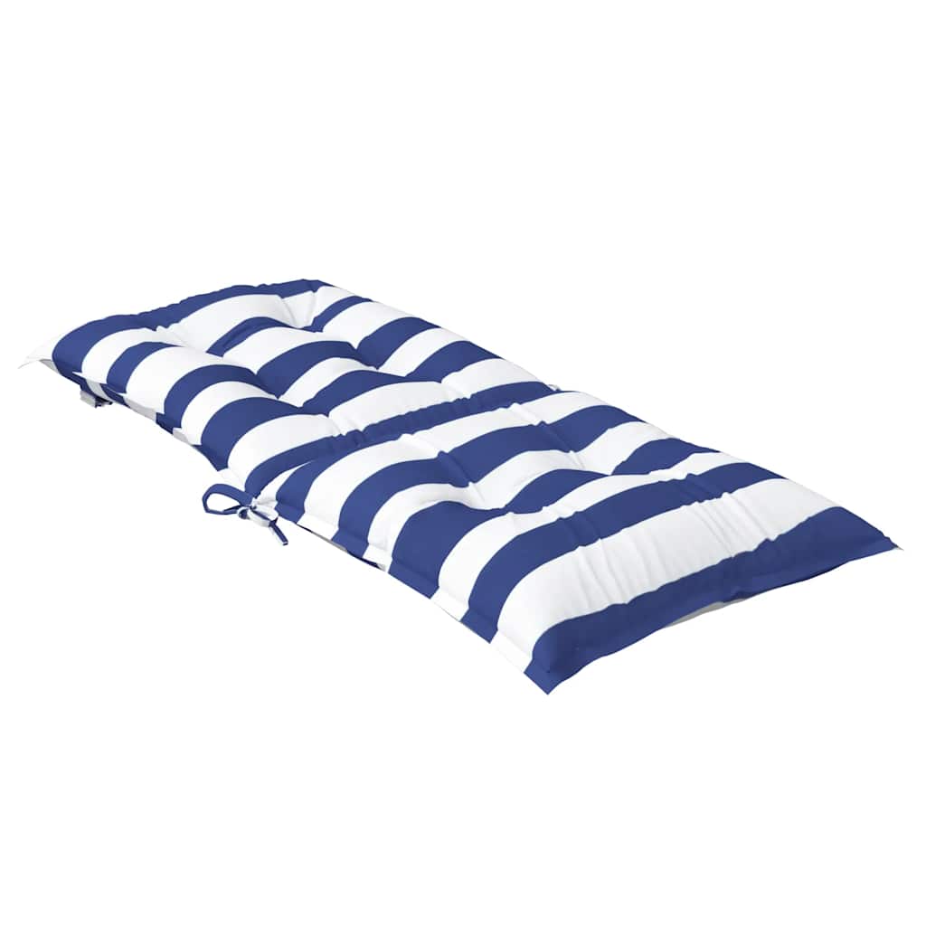 Cuscini Sedia Schienale Basso 4 pz a Righe Blu e Bianche Oxford | homemem39