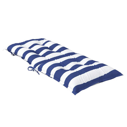 Cuscini Sedia Schienale Basso 4 pz a Righe Blu e Bianche Oxford | homemem39