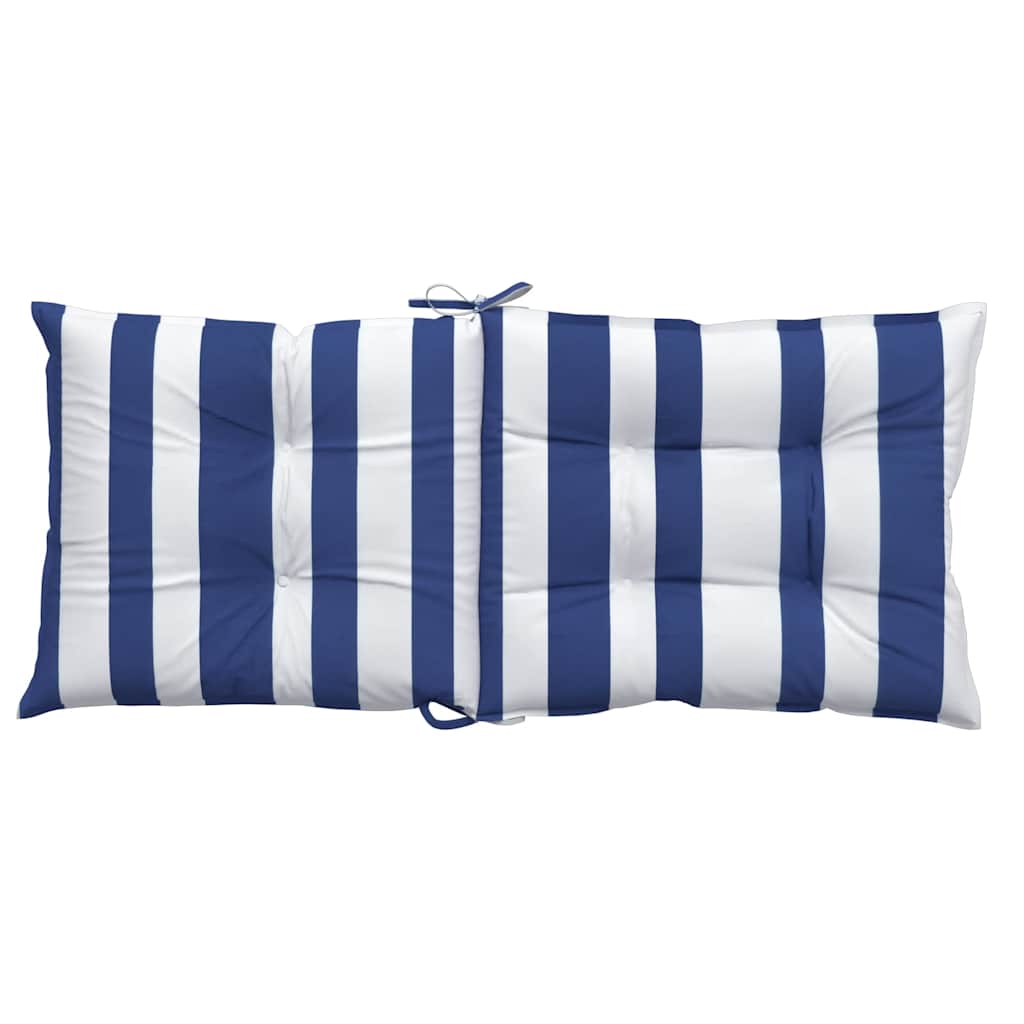 Cuscini Sedia Schienale Basso 4 pz a Righe Blu e Bianche Oxford | homemem39