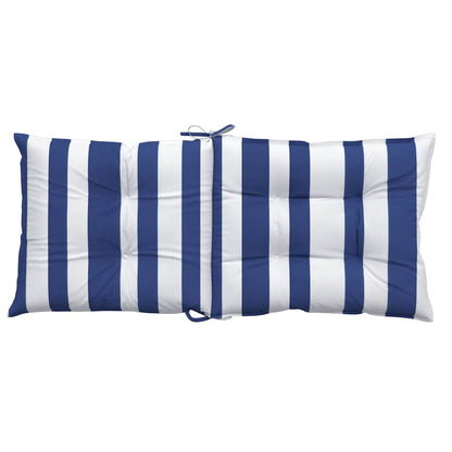 Cuscini Sedia Schienale Basso 4 pz a Righe Blu e Bianche Oxford | homemem39