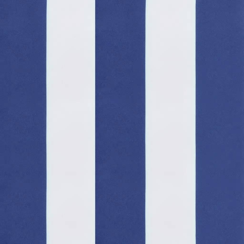 Cuscini Sedia Schienale Basso 4 pz a Righe Blu e Bianche Oxford | homemem39