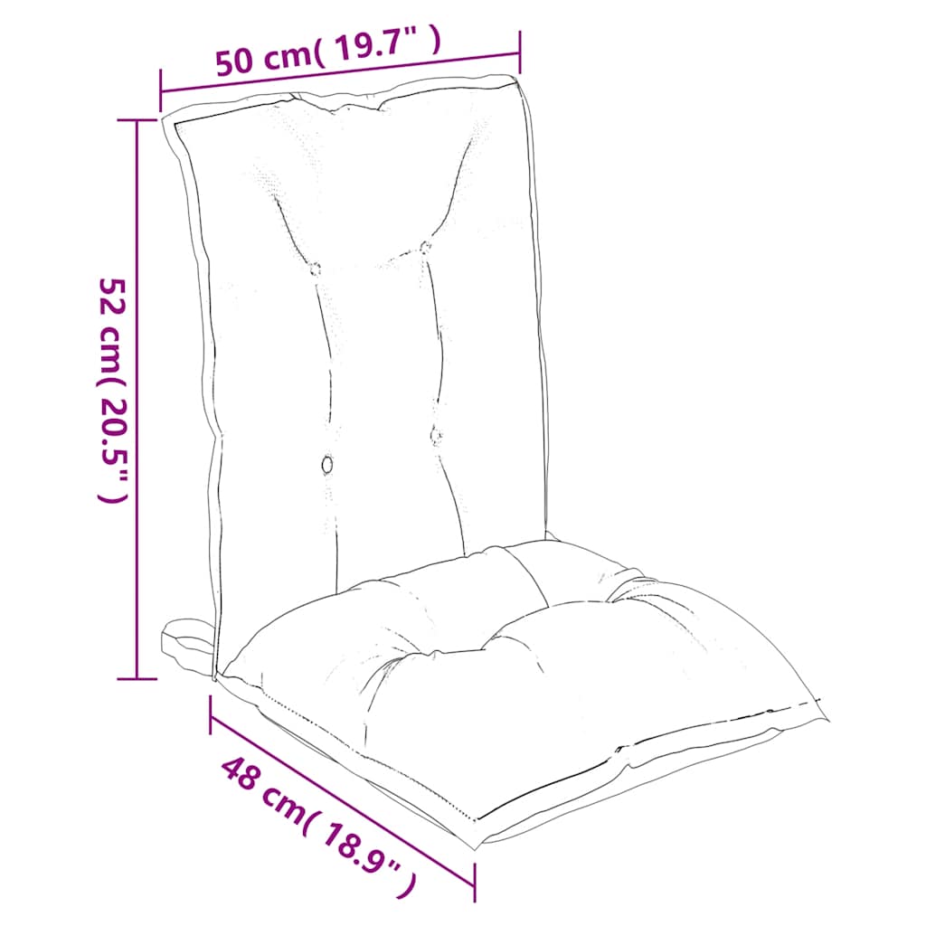 Cuscini Sedia Schienale Basso 4 pz a Righe Blu e Bianche Oxford | homemem39