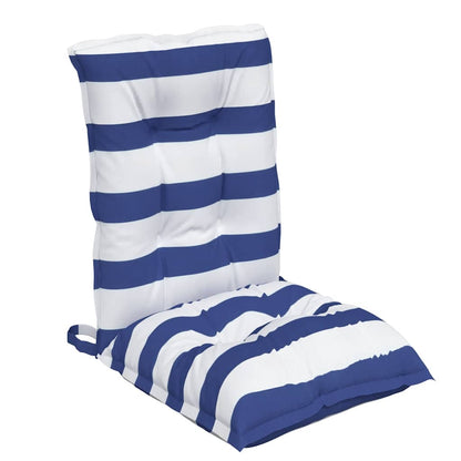 Cuscini Sedia Schienale Basso 6 pz a Righe Blu e Bianche Oxford | homemem39