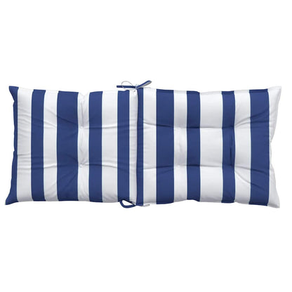 Cuscini Sedia Schienale Basso 6 pz a Righe Blu e Bianche Oxford