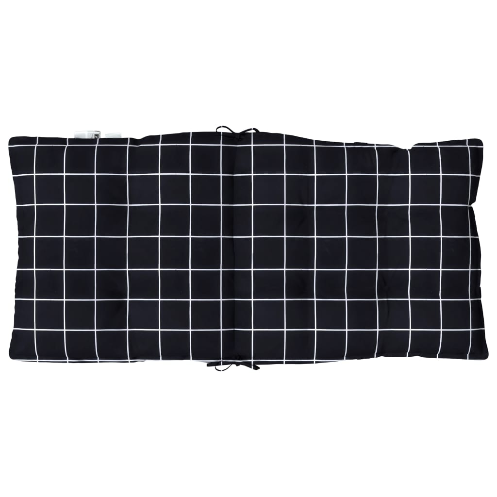 Cuscini Sedia Schienale Basso 6 pz Quadri Nero Tessuto Oxford | homemem39