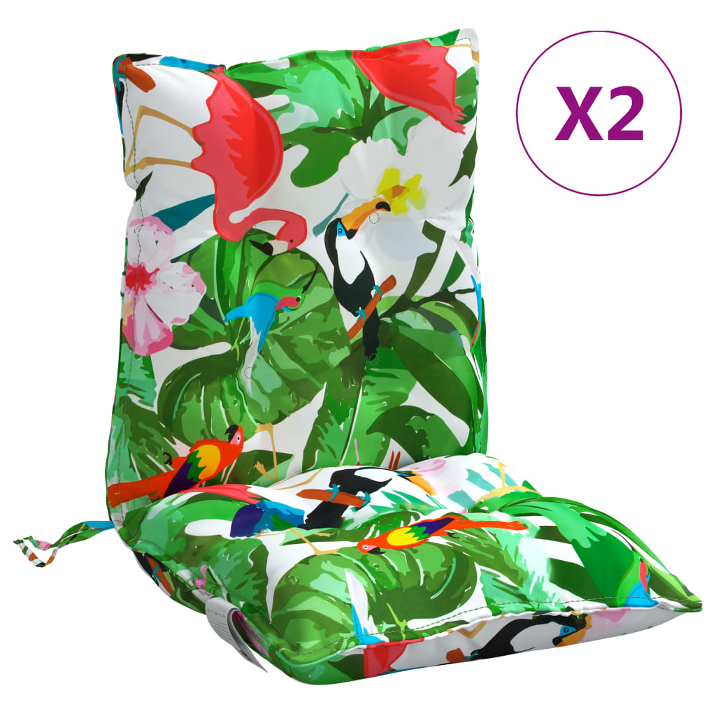 Cuscini Sedia Schienale Basso 2pz Multicolore in Tessuto Oxford | homemem39
