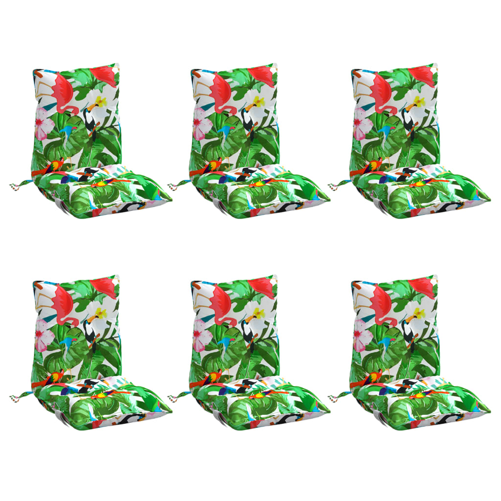 Cuscini Sedia Schienale Basso 6pz Multicolore in Tessuto Oxford | homemem39