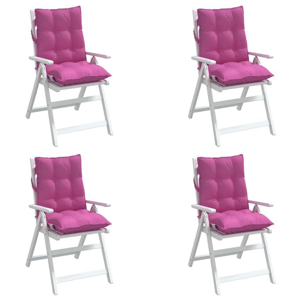 Cuscini per Sedia Schienale Basso 4 pz Rosa in Tessuto Oxford | homemem39