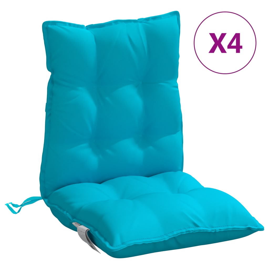 Cuscini Sedia Schienale Basso 4 pz Turchese in Tessuto Oxford | homemem39