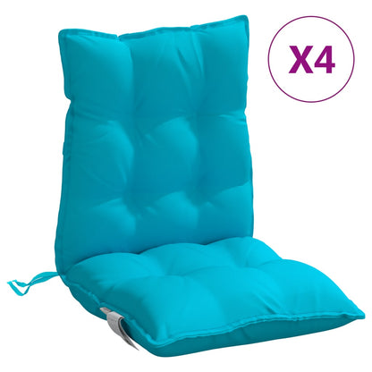 Cuscini Sedia Schienale Basso 4 pz Turchese in Tessuto Oxford | homemem39