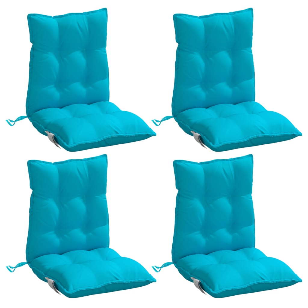Cuscini Sedia Schienale Basso 4 pz Turchese in Tessuto Oxford | homemem39