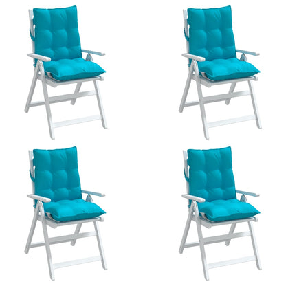 Cuscini Sedia Schienale Basso 4 pz Turchese in Tessuto Oxford | homemem39