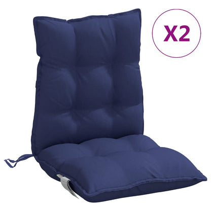 Cuscini Sedia Schienale Basso 2 pz Blu Marino in Tessuto Oxford | homemem39