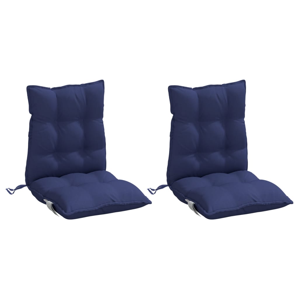 Cuscini Sedia Schienale Basso 2 pz Blu Marino in Tessuto Oxford | homemem39