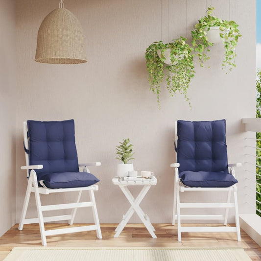 Cuscini Sedia Schienale Basso 2 pz Blu Marino in Tessuto Oxford | homemem39