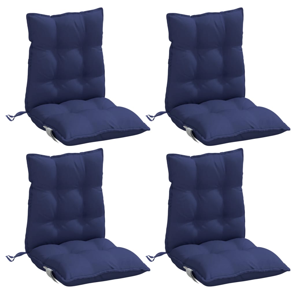 Cuscini Sedia Schienale Basso 4 pz Blu Marino in Tessuto Oxford | homemem39