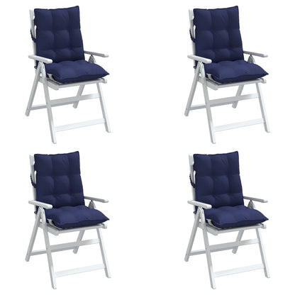 Cuscini Sedia Schienale Basso 4 pz Blu Marino in Tessuto Oxford | homemem39