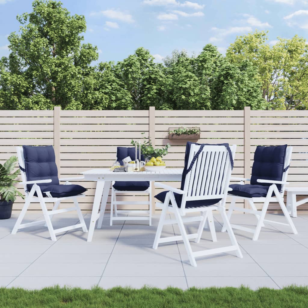 Cuscini Sedia Schienale Basso 4 pz Blu Marino in Tessuto Oxford | homemem39