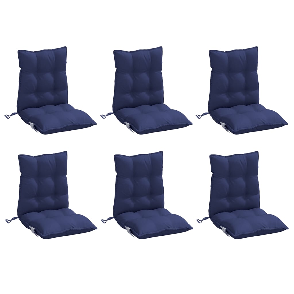 Cuscini Sedia Schienale Basso 6 pz Blu Marino in Tessuto Oxford | homemem39