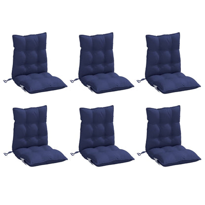Cuscini Sedia Schienale Basso 6 pz Blu Marino in Tessuto Oxford | homemem39