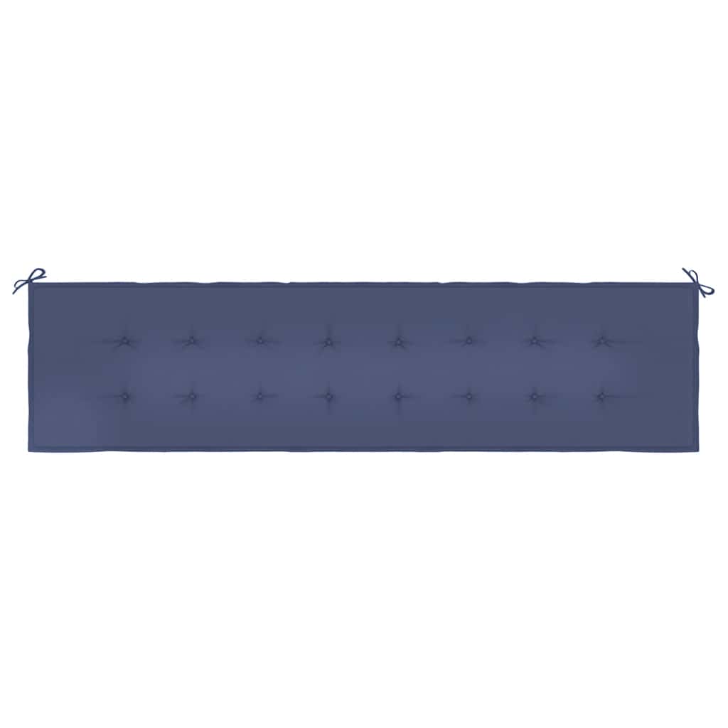 Cuscino Panca da Giardino Blu Marino 200x50x3 cm Tessuto Oxford
