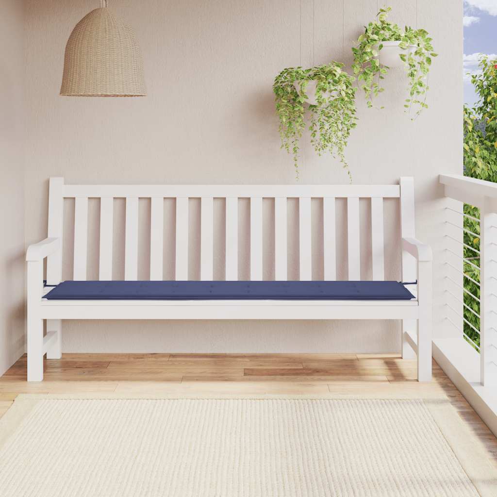 Cuscino Panca da Giardino Blu Marino 200x50x3 cm Tessuto Oxford | homemem39