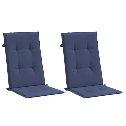 Cuscini Sedia Schienale Alto 2 pz Blu Marino in Tessuto | homemem39
