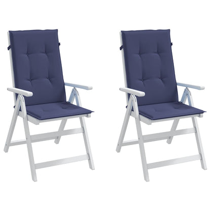 Cuscini Sedia Schienale Alto 2 pz Blu Marino in Tessuto | homemem39
