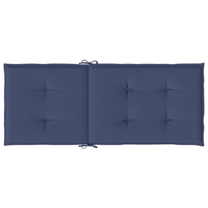 Cuscini Sedia Schienale Alto 2 pz Blu Marino in Tessuto | homemem39