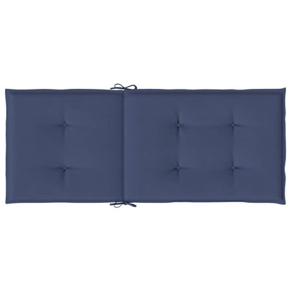 Cuscini Sedia con Schienale Alto 4 pz Blu Marino Tessuto - homemem39