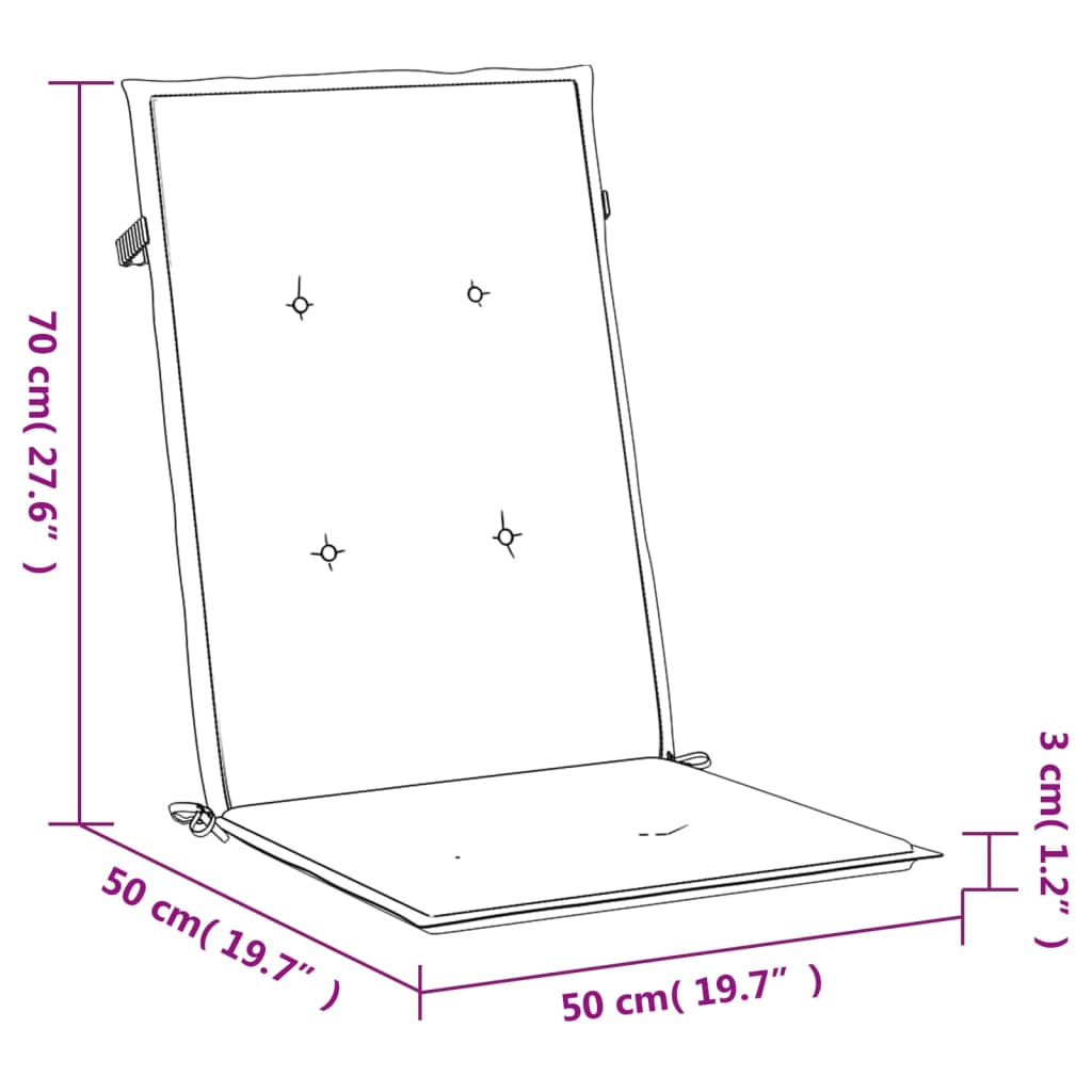 Cuscini Sedia con Schienale Alto 4 pz Blu Marino Tessuto | homemem39