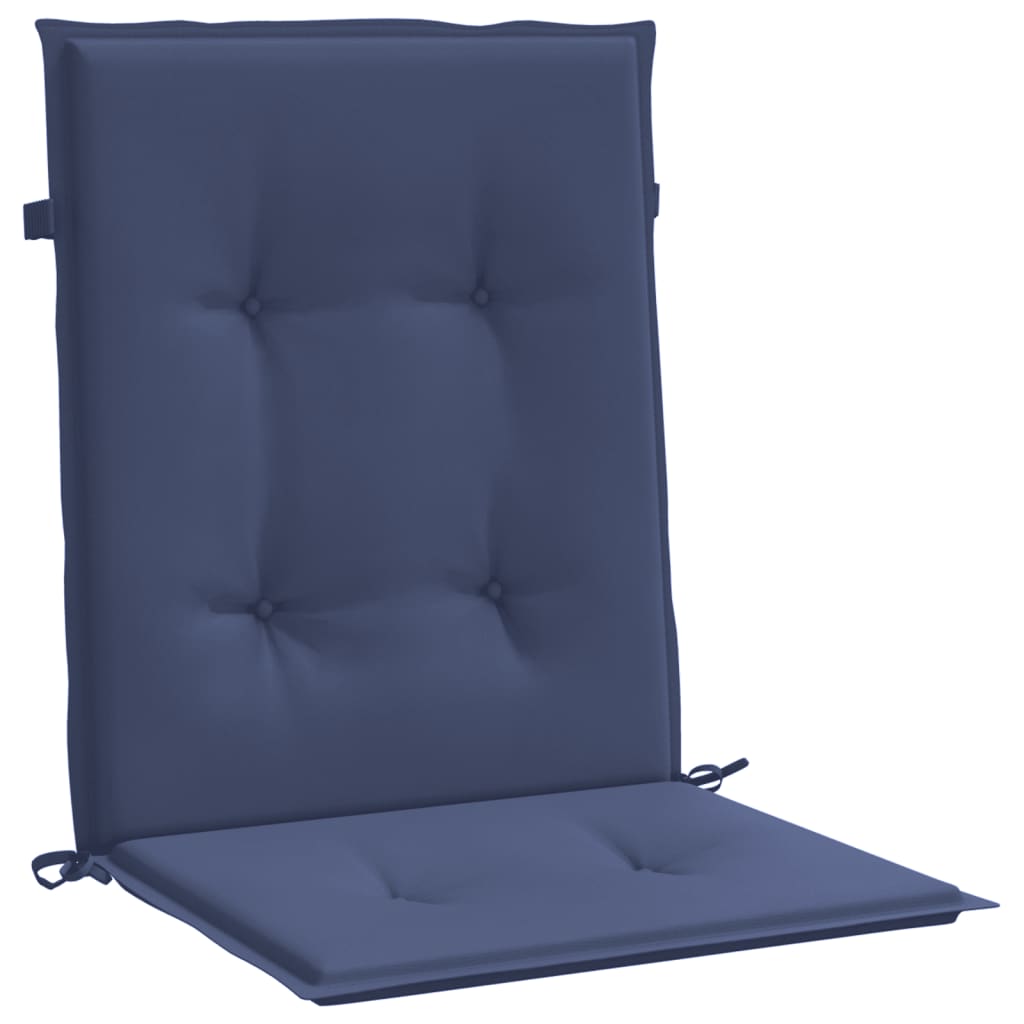 Cuscini Sedia Schienale Basso 4 pz Blu Marino in Tessuto | homemem39