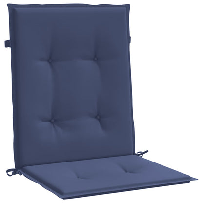 Cuscini Sedia Schienale Basso 4 pz Blu Marino in Tessuto | homemem39