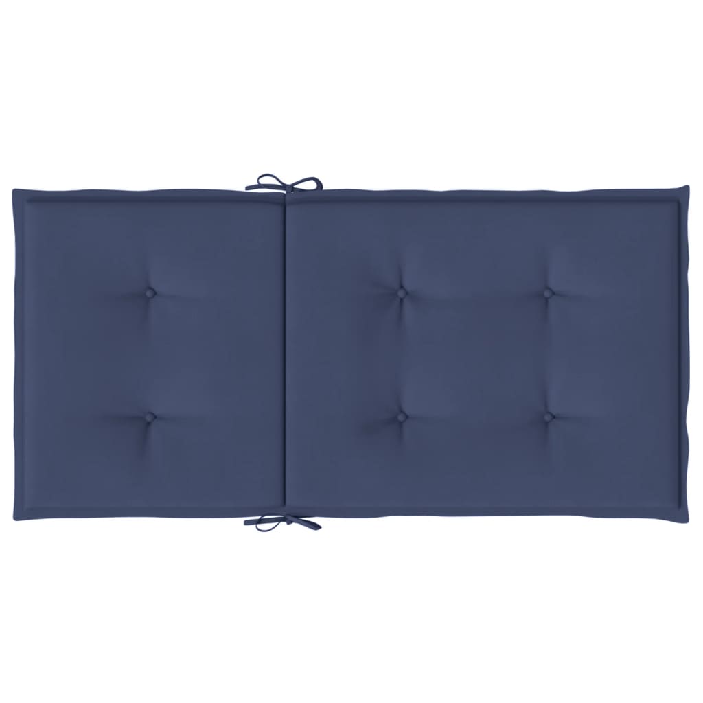 Cuscini Sedia Schienale Basso 4 pz Blu Marino in Tessuto | homemem39