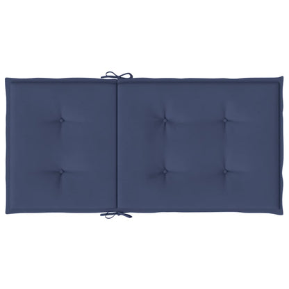 Cuscini Sedia Schienale Basso 4 pz Blu Marino in Tessuto | homemem39