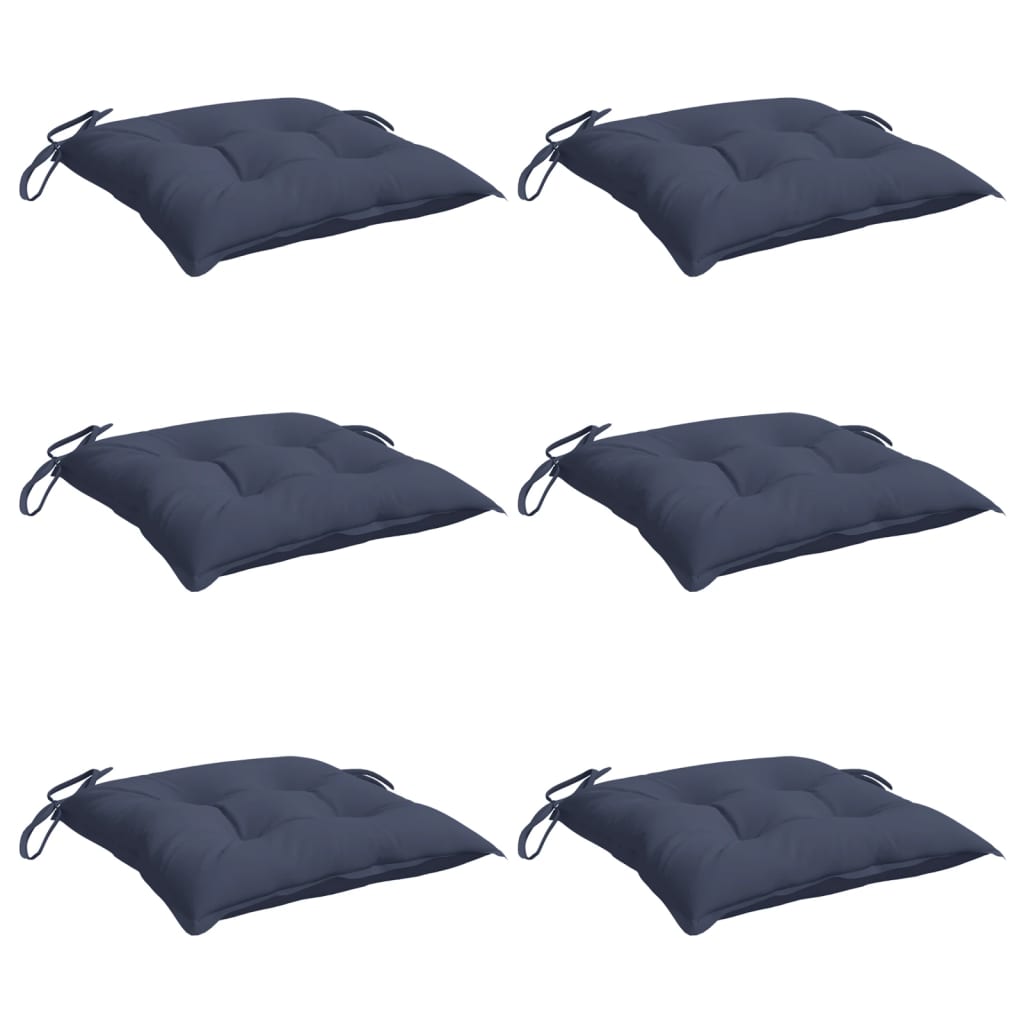 Cuscini per Sedia 6 pz Blu Marino 40x40x7 cm in Tessuto Oxford | homemem39