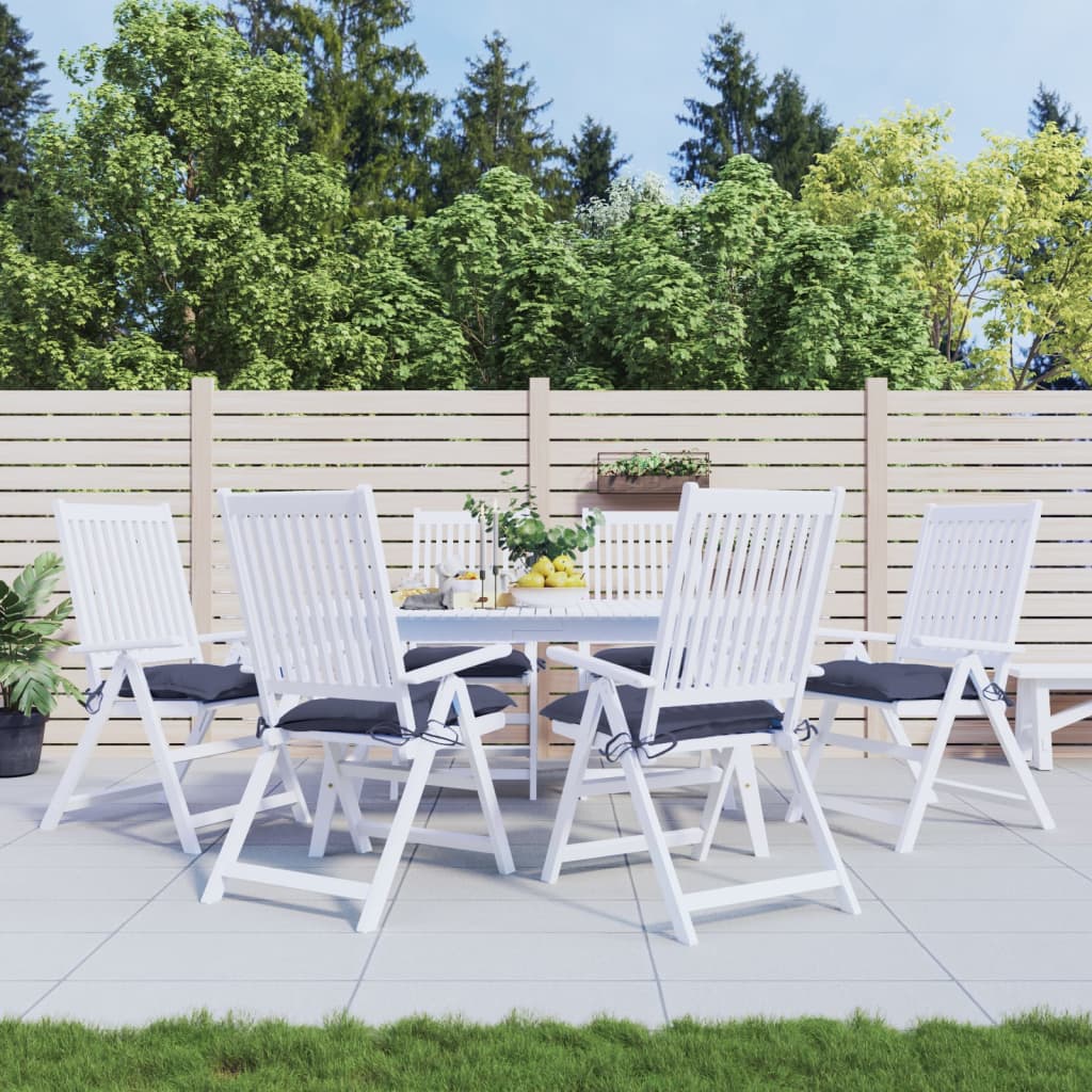 Cuscini per Sedia 6 pz Blu Marino 40x40x7 cm in Tessuto Oxford | homemem39