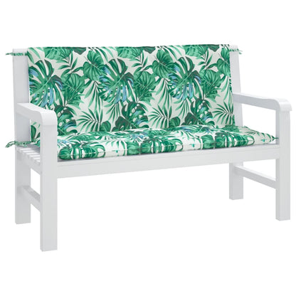 Cuscini Panca Giardino 2 pz a Foglie 120x50x7 cm Tessuto Oxford | homemem39