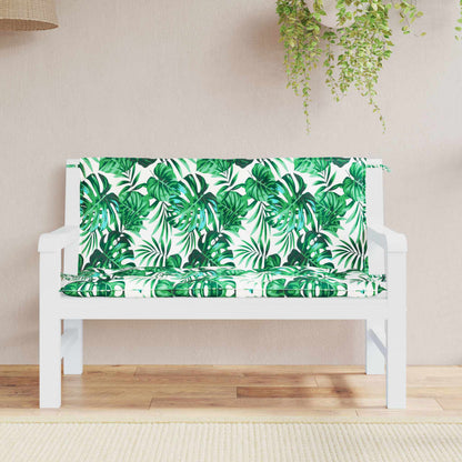 Cuscini Panca Giardino 2 pz a Foglie 120x50x7 cm Tessuto Oxford | homemem39