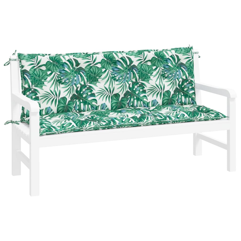 Cuscini Panca Giardino 2 pz a Foglie 150x50x7 cm Tessuto Oxford | homemem39