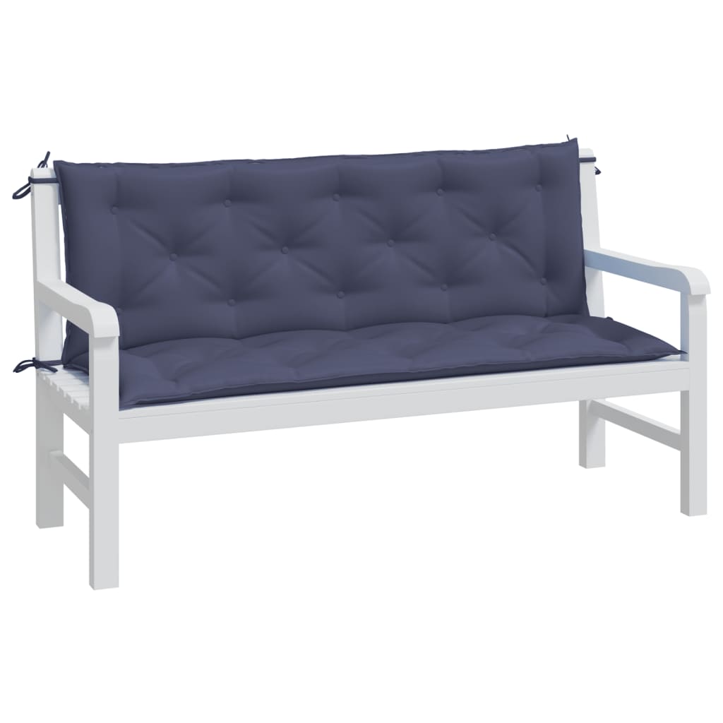 Cuscini per Panca 2 pz Blu Marino 150x50x7 cm in Tessuto Oxford | homemem39