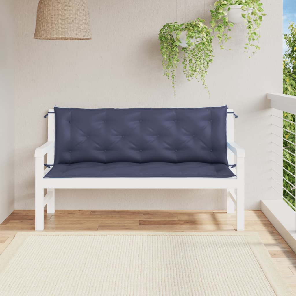 Cuscini per Panca 2 pz Blu Marino 150x50x7 cm in Tessuto Oxford - homemem39