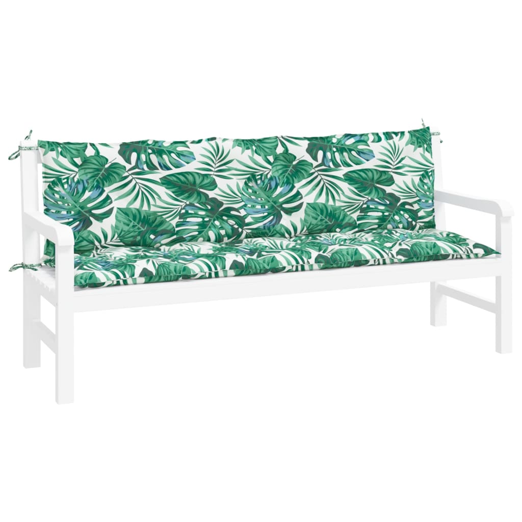 Cuscini Panca Giardino 2 pz a Foglie 180x50x7cm Tessuto Oxford | homemem39