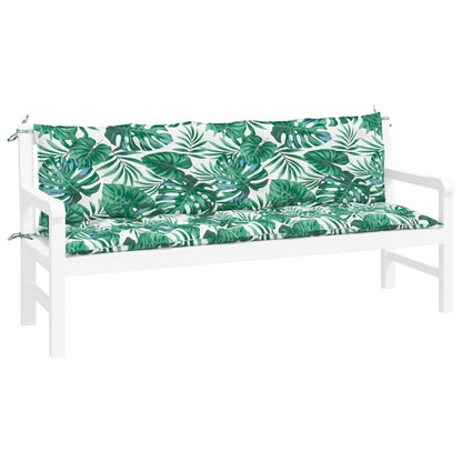 Cuscini Panca Giardino 2 pz a Foglie 180x50x7cm Tessuto Oxford | homemem39