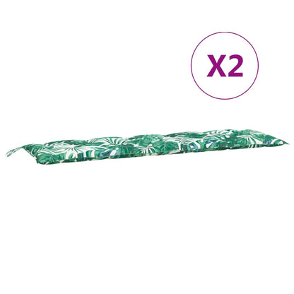 Cuscini Panca Giardino 2 pz a Foglie 180x50x7cm Tessuto Oxford | homemem39