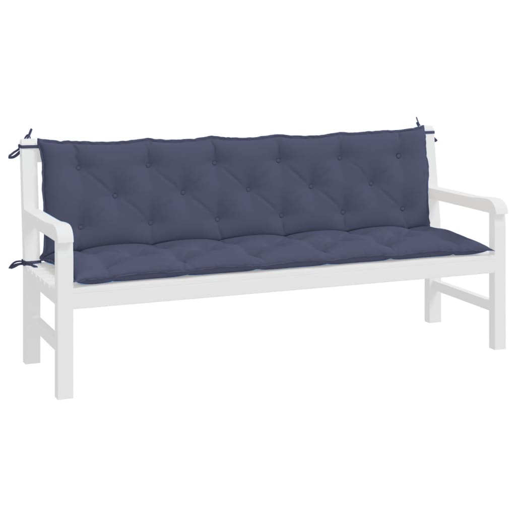 Cuscini per Panca 2 pz Blu Marino 180x50x7 cm in Tessuto Oxford | homemem39