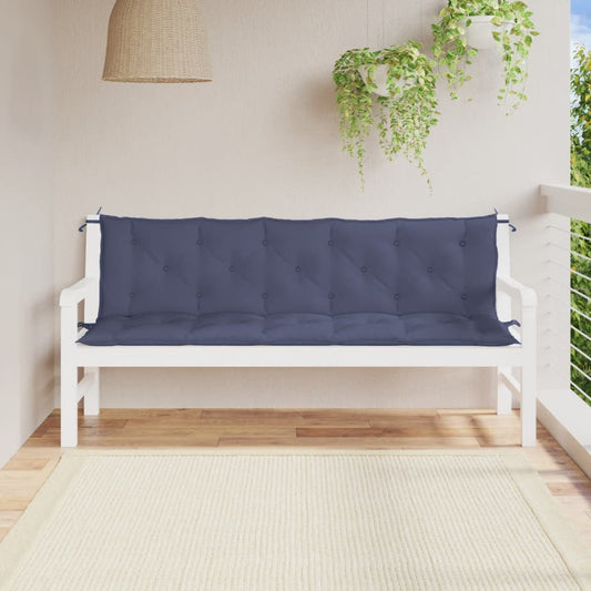 Cuscini per Panca 2 pz Blu Marino 180x50x7 cm in Tessuto Oxford | homemem39