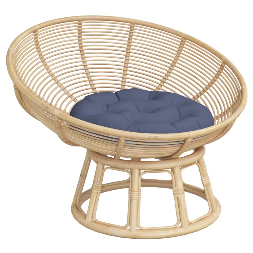 Cuscino Rotondo Blu Marino Ø 60x11 cm in Tessuto Oxford | homemem39